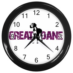 Great Dane Wall Clocks (black) by Valentinaart