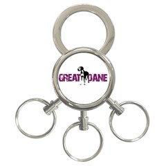 Great Dane 3-ring Key Chains by Valentinaart