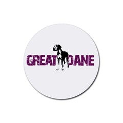 Great Dane Rubber Coaster (round)  by Valentinaart