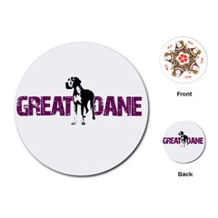 Great Dane Playing Cards (round)  by Valentinaart