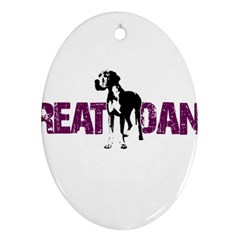 Great Dane Oval Ornament (two Sides) by Valentinaart