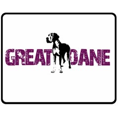 Great Dane Fleece Blanket (medium)  by Valentinaart