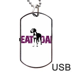 Great Dane Dog Tag Usb Flash (one Side) by Valentinaart