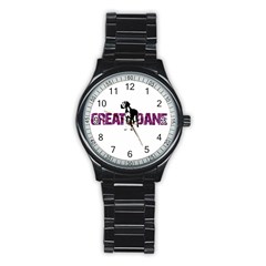 Great Dane Stainless Steel Round Watch by Valentinaart