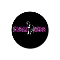 Great Dane Rubber Coaster (round)  by Valentinaart