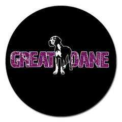 Great Dane Magnet 5  (round) by Valentinaart