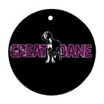 Great Dane Round Ornament (Two Sides) Back