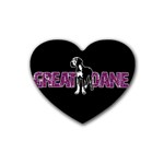 Great Dane Heart Coaster (4 pack)  Front