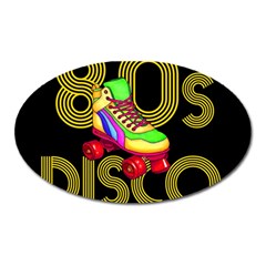 Roller Skater 80s Oval Magnet by Valentinaart