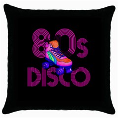 Roller Skater 80s Throw Pillow Case (black) by Valentinaart