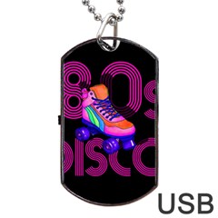 Roller Skater 80s Dog Tag Usb Flash (two Sides) by Valentinaart