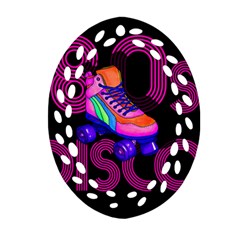 Roller Skater 80s Ornament (oval Filigree) by Valentinaart