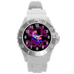 Roller Skater 80s Round Plastic Sport Watch (l) by Valentinaart