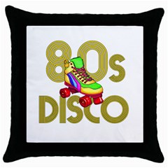 Roller Skater 80s Throw Pillow Case (black) by Valentinaart