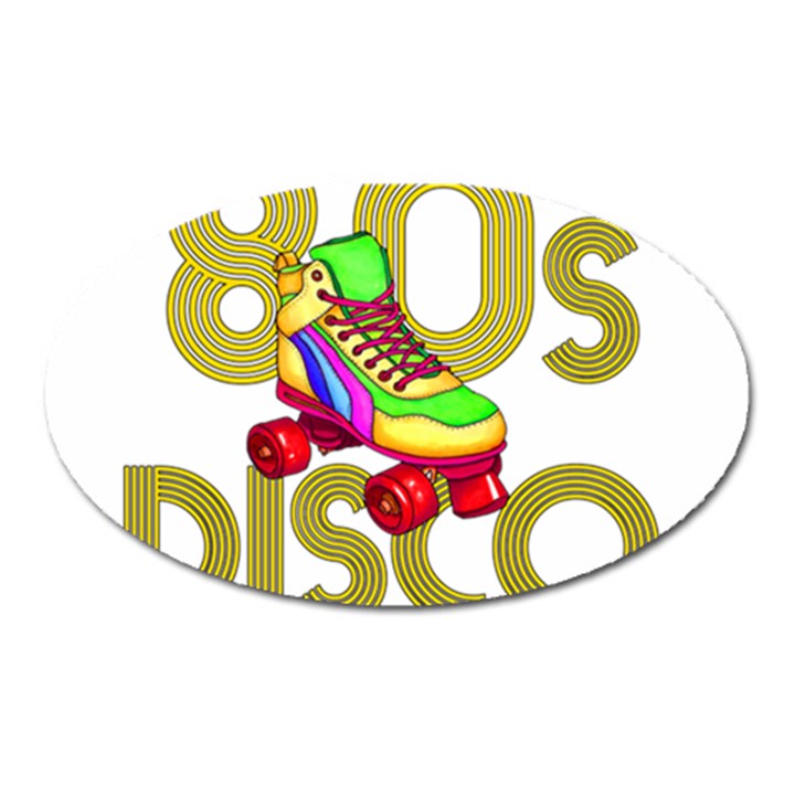 Roller Skater 80s Oval Magnet