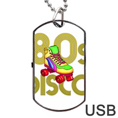 Roller Skater 80s Dog Tag Usb Flash (one Side) by Valentinaart