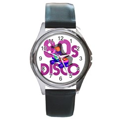 Roller Skater 80s Round Metal Watch by Valentinaart