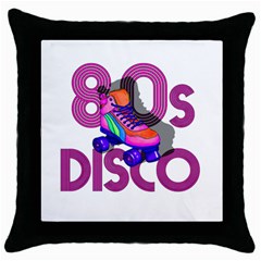 Roller Skater 80s Throw Pillow Case (black) by Valentinaart