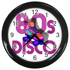 Roller Skater 80s Wall Clocks (black) by Valentinaart