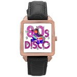 Roller Skater 80s Rose Gold Leather Watch  Front