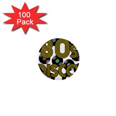  80s Disco Vinyl Records 1  Mini Buttons (100 Pack)  by Valentinaart