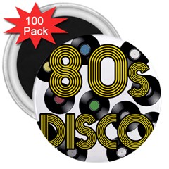  80s Disco Vinyl Records 3  Magnets (100 Pack) by Valentinaart