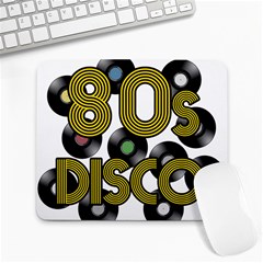  80s Disco Vinyl Records Large Mousepads by Valentinaart