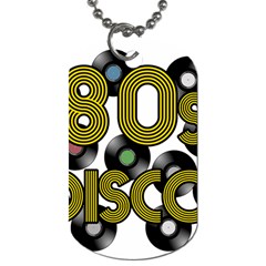  80s Disco Vinyl Records Dog Tag (two Sides) by Valentinaart