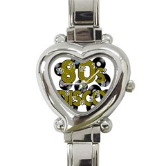  80s Disco Vinyl Records Heart Italian Charm Watch by Valentinaart