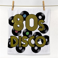  80s Disco Vinyl Records Face Towel by Valentinaart