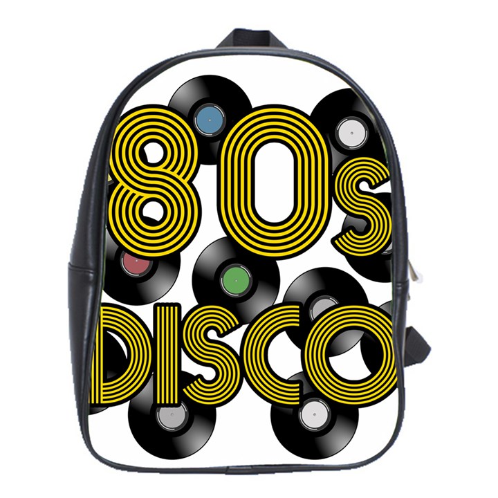  80s disco vinyl records School Bags(Large) 