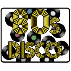  80s Disco Vinyl Records Double Sided Fleece Blanket (medium) 