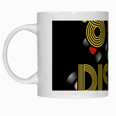  80s Disco Vinyl Records White Mugs by Valentinaart