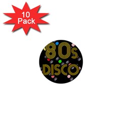  80s Disco Vinyl Records 1  Mini Buttons (10 Pack)  by Valentinaart