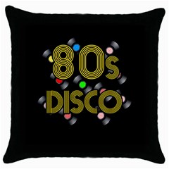  80s Disco Vinyl Records Throw Pillow Case (black) by Valentinaart