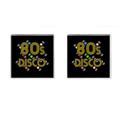  80s Disco Vinyl Records Cufflinks (square) by Valentinaart