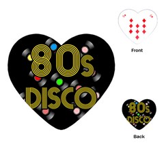  80s Disco Vinyl Records Playing Cards (heart)  by Valentinaart