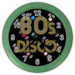  80s Disco Vinyl Records Color Wall Clocks by Valentinaart