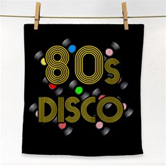  80s Disco Vinyl Records Face Towel by Valentinaart