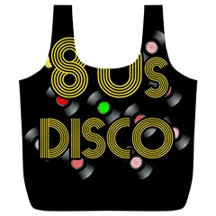  80s Disco Vinyl Records Full Print Recycle Bags (l)  by Valentinaart