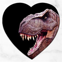 Dinosaurs T-rex Jigsaw Puzzle (heart) by Valentinaart