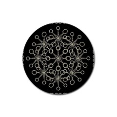 Ornate Chained Atrwork Rubber Coaster (round)  by dflcprints