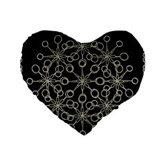 Ornate Chained Atrwork Standard 16  Premium Flano Heart Shape Cushions by dflcprints