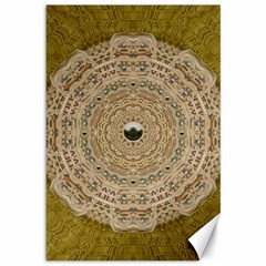 Golden Forest Silver Tree In Wood Mandala Canvas 12  X 18   by pepitasart