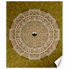 Golden Forest Silver Tree In Wood Mandala Canvas 20  X 24   by pepitasart