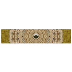 Golden Forest Silver Tree In Wood Mandala Flano Scarf (small) by pepitasart