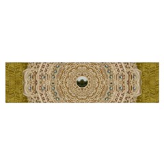 Golden Forest Silver Tree In Wood Mandala Satin Scarf (oblong) by pepitasart