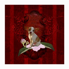 Sweet Little Chihuahua Medium Glasses Cloth (2-side) by FantasyWorld7