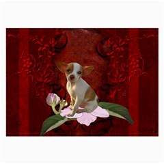 Sweet Little Chihuahua Large Glasses Cloth (2-side) by FantasyWorld7