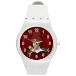 Sweet Little Chihuahua Round Plastic Sport Watch (M)